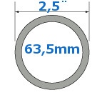 Universele 2,5" / 63,5mm (buitendiameter) uitlaatdelen van Staal.